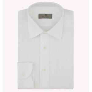 Canali White Italian Cotton Shirt – Size 43/17-Made in Italy
